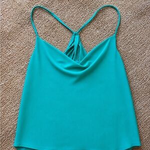 Kelly Green Cropped Satin-like Camisole